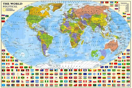 Rompecabezas de mapa político del mundo de 1000 piezas para adultos o adolescentes con 197 países internacionales banderas del mundo rompecabezas