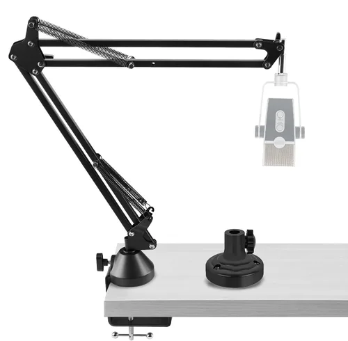 GEEKRIA for Creators - Brazo de micrófono compatible con AKG Lyra Ultra-HD, P120, P220, C214, soporte de brazo de micrófono con adaptador de brida