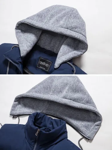 Miniatura 4 de Vcansion Chaleco acolchado de invierno para hombre, chaqueta sin mangas con capucha extraíble, chaleco acolchado