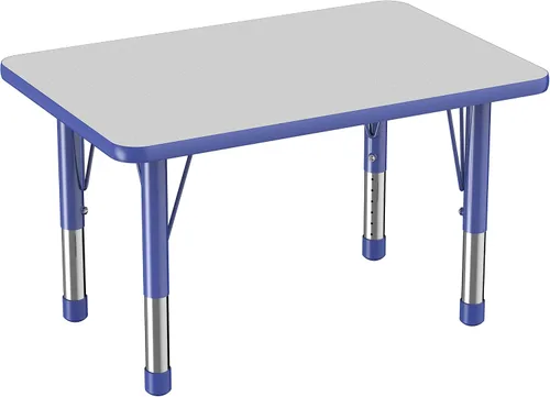Miniatura 35 de FDP - Mesa rectangular para actividades escolares y aulas (24 x 36 pulgadas), patas gruesas para niños pequeños, altura ajustable de 15 a 24