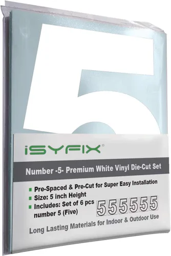 Miniatura 31 de iSYFIX - Calcomanías de vinilo blancas con número 0 (cero) - Juego de 6 unidades de 1.5 pulgadas autoadhesivas - Decalcomanías premium troqueladas