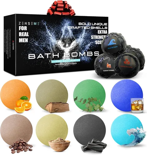 Miniatura 9 de Bombas de baño para hombres, juego de 18 bombas de baño naturales perfumadas fuertes hechas a mano de 2.5 onzas con aromas de aceites esenciales