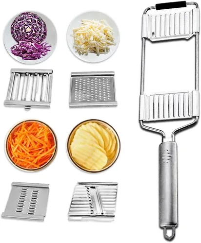 Miniatura 8 de Juego de rebanadoras multiusos 2024, juego de cortes para queso, frutas y verduras (3 cuchillas)