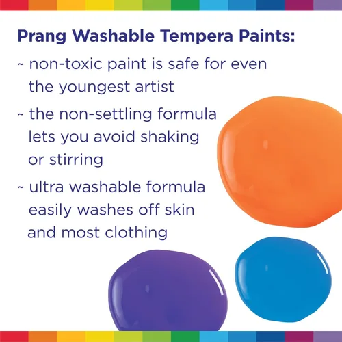 Miniatura 5 de Prang Pintura de témpera lavable, colores surtidos, 16 onzas, 12