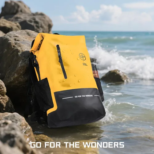 Miniatura 7 de UPWELL 30L Impermeable Bolsa Seca Boating Mochila para Viajes Senderismo Camping Kayak Senderismo Natación Flotante Sumergible Bolsa Seca Amarillo
