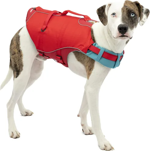 Miniatura 10 de Chaleco salvavidas para perros Kurgo Surf N Turf, rojo burdeos, S, Rojo/Rojo