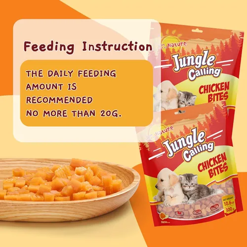 Miniatura 5 de Jungle Calling Golosinas suaves de pollo para gatos y perros, aperitivos masticables naturales sin granos para recompensas de entrenamiento