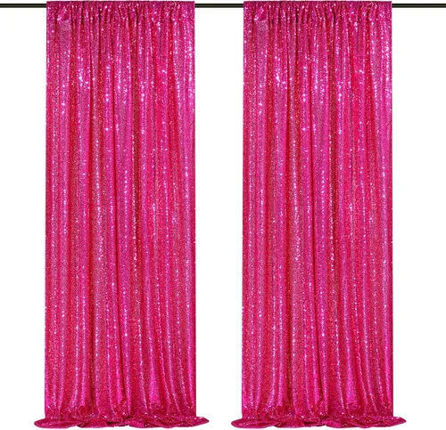 Miniatura 62 de Telón de fondo de lentejuelas moradas 2 paneles 2FTx8FT con purpurina telón de fondo cortinas para fiesta de Halloween fondo de fotos para bodas