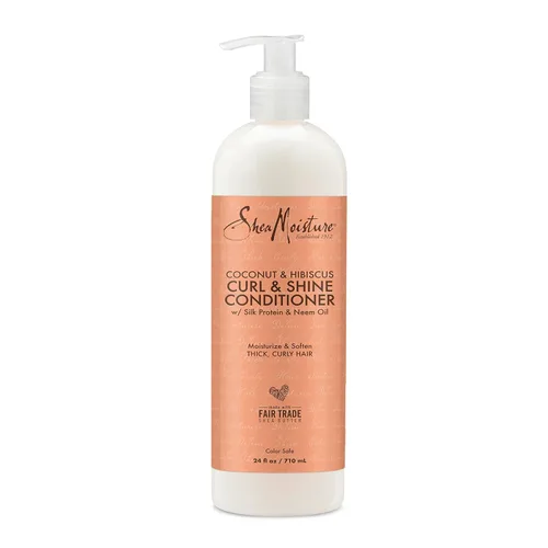 Miniatura 2 de SheaMoisture Acondicionador de coco e hibisco para cabello seco y rizado sin sulfato de coco e hibisco, 24 onzas líquidas y leche