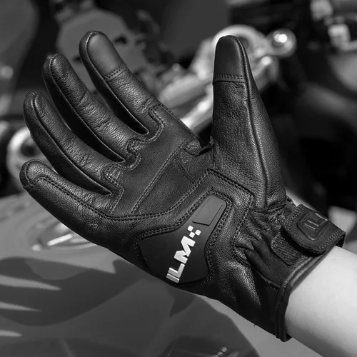 Miniatura 8 de ILM - Guantes de piel de cabra para motocicleta, moto, deportes motorizados, con función para pantalla táctil, para hombre y mujer, modelo DN01
