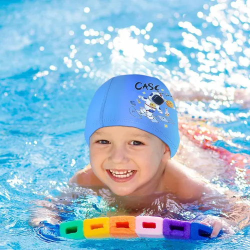 Miniatura 2 de Geyoga 3 piezas de gorras de natación para niños y niñas, gorras de natación para niños de 2 a 12 años, gorro de natación para piscina, gorro