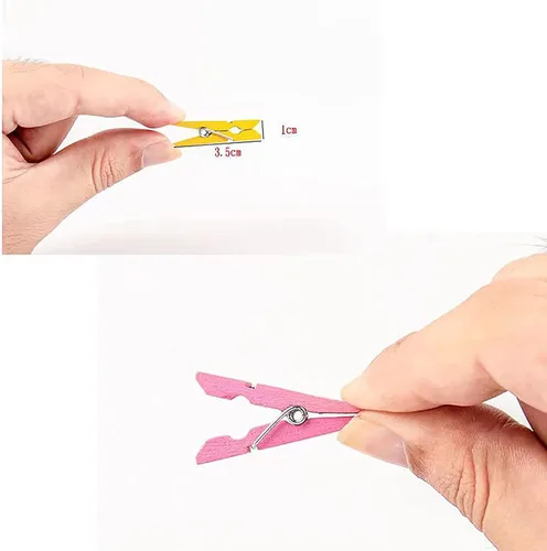 Miniatura 3 de 100 pinzas pequeñas de madera negras resistentes para ropa seca en tendedero, clips para bolsas, manualidades, fotos, hogar, escuela, manualidades