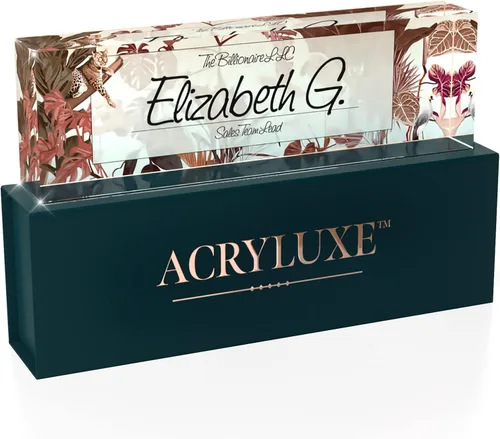 Miniatura 6 de Placa de nombre personalizada para escritorio, placas de nombre personalizadas para escritorio, 2½ x 8 pulgadas, acrílico grueso cristalino, caja