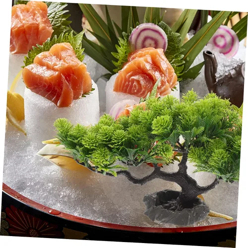Miniatura 3 de Decoración de pino de bienvenida, mini adorno de pino artificial para plato de sushi y plato de sashimi, ideal para mesa de restaurante japonesa