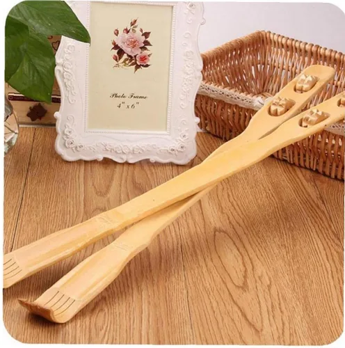 Miniatura 3 de Rascador de espalda de bambú para cuerpo de madera, masajeador manual de mango largo para cuello y hombro trasero
