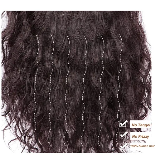 Miniatura 5 de Tope de cabello humano rizado natural para mujer, extensiones de pelo con clip, 5.1 x 5.5 in, parte superior de cabello sedoso, parte superior
