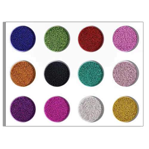 Nail Art - Cuentas de caviar de colores, microcristales, 3D, manicuras, mini perlas, decoraciones, 12 tarros