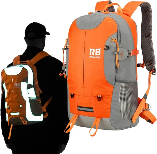 Miniatura 12 de Mochila reflectante para motocicleta – Bolsa EDC de alta visibilidad para motociclistas, desplazamiento nocturno, viaje, equipaje con compartimento