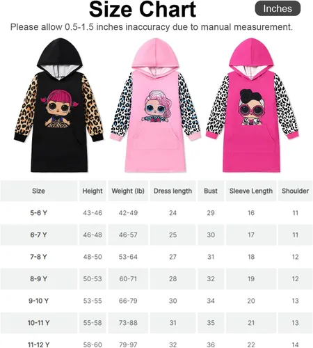 Miniatura 6 de L.O.L. Surprise! Sudaderas con capucha para niñas, jóvenes, niños, leopardo, sudadera con capucha de manga larga, bolsillo