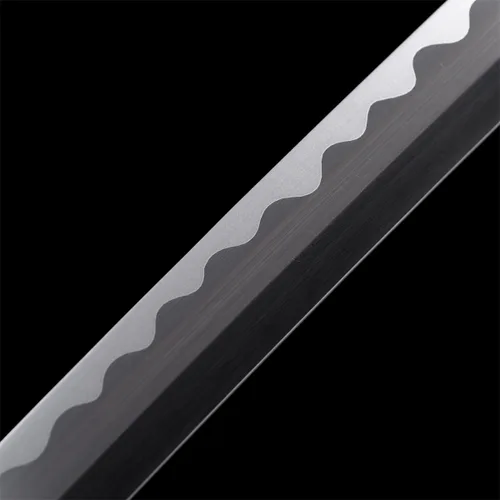 Miniatura 4 de Fidestisan Estilo Monte Fuji 2.21IB 101 cm Espada Samurai Katana Japonesa Real de Acero de Primavera 1065 Hoja con Hamon Artificial, Tang Completo