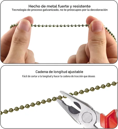 Miniatura 6 de Juego de cadena de bronce para ventilador de techo, extensión decorativa de cadena colgante, iluminación de 12 pulgadas y extensor de cadena
