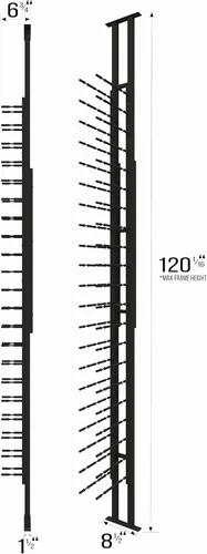 Miniatura 3 de Ultra Wine Racks - Estantería para Vinos de Montaje de Piso a Techo (1 Lado, Profundidad Simple, Negro, Capacidad para 21 Botellas de Vino)