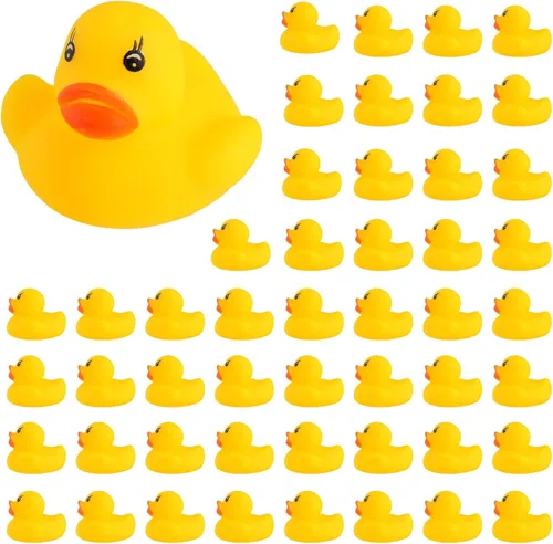 50 piezas de patitos flotadores y con sonido para el baño, patito de goma bebé, juguetes para niños