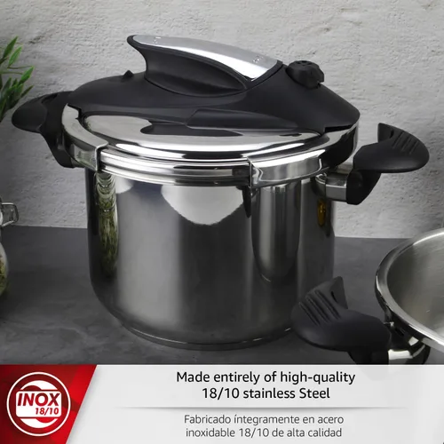 Miniatura 3 de Magefesa Nova - Olla a presión para estufa de 4.2 cuartos de galón, cocción rápida, fácil bloqueo, acero inoxidable 18/10, compatible con inducción