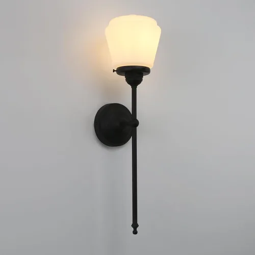 Miniatura 7 de Pathson Modern Wall Sconce Light with Milk White Glass, Hardwired Bathroom Wall Vanity Lamp, Mid-Century Rustic Decor for Living Room Bedroom