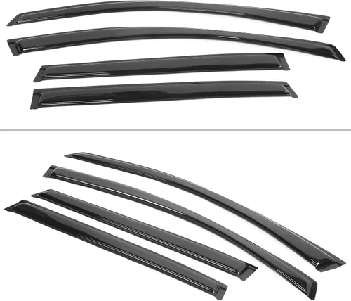 Miniatura 3 de IKON MOTORSPORTS - Visera de ventana compatible con Chevrolet Traverse 2009-2017, estilo delgado, acrílico, ahumado, 4 unidades, protección contra