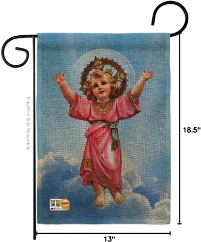 Miniatura 5 de Bandera de arpillera para el jardín de divine Baby Jesus, religiosa, fe, esperanza, gracia, paloma, religión cristiana, Pascua, pequeño, regalo