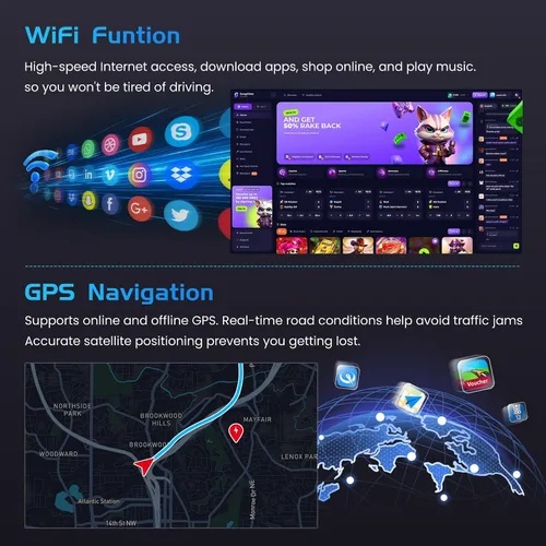 Miniatura 6 de Inefala 4G 64G para Ford Edge 2011 2012 2013 2014 2015 Radio CarPlay 9 "Incell pantalla táctil coche estéreo Android 15 Android Auto Bluetooth 5.0