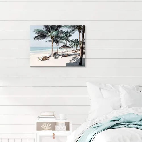 Miniatura 6 de Lienzo decorativo para pared, diseño de palmeras en la playa con temática de paisaje marino tropical moderno, impresión fotográfica sobre lienzo