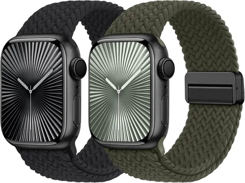 Miniatura 14 de Bandas elásticas trenzadas con cierre magnético compatibles con Apple Watch de 1.496 pulgadas, 1.575 pulgadas, 1.614 pulgadas, 1.654 pulgadas, 1.732