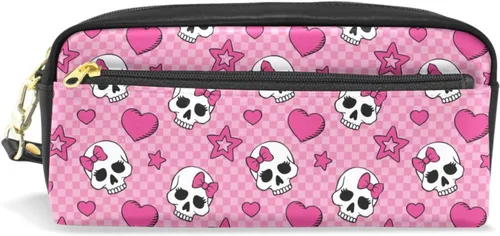 Miniatura 17 de Estuche portátil de gran capacidad con diseño floral de frutas de fresa, bolsa de maquillaje de piel sintética, organizador de maquillaje con asa