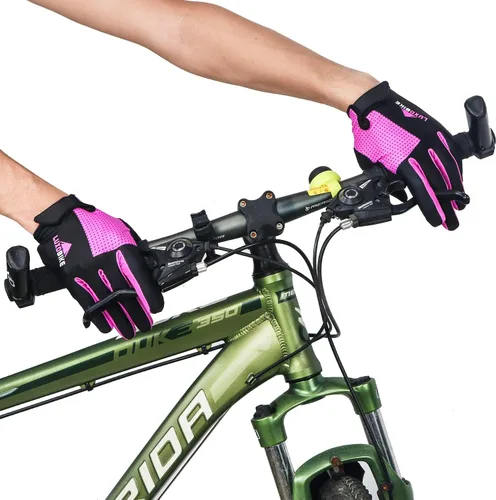 Miniatura 6 de Guantes de ciclismo, guantes de ciclismo para mujer, ligeros, transpirables, absorben los golpes, guantes deportivos con pantalla táctil, guantes