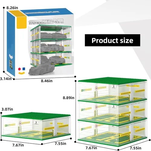 Miniatura 2 de NEWABWN - Juego de construcción de torre de estacionamiento urbano para adultos, 1144 piezas, exhibición vertical de garaje, compatible con mini