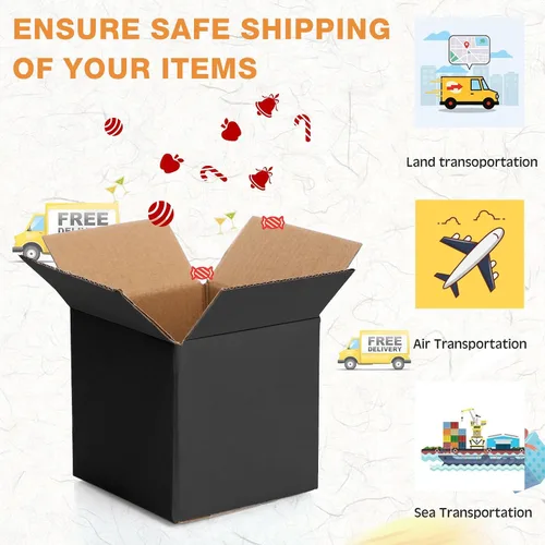 Miniatura 5 de Yeaqee 72 cajas de envío de cartón corrugado de 4 x 4 x 4 pulgadas, cajas de envío pequeñas para embalaje, envío, mudanza, pequeñas empresas, Negro