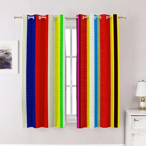 Miniatura 63 de Cortinas de cocina de hojas de arce otoñales para ventanas, hojas verdes y rojas sobre cenefas opacas negras, tratamientos de ventana de poliéster