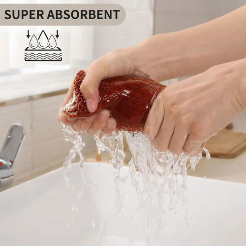 Miniatura 17 de Kitinjoy - Paños de cocina de 100 % algodón, tela de tejido gofrado, paño de limpieza ultrasuave, absorbente y de secado rápido. Beige