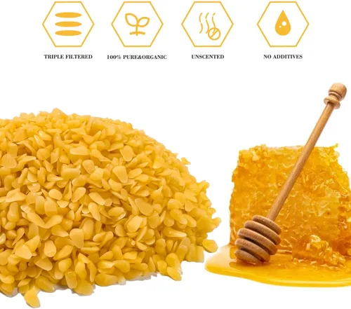 Miniatura 2 de TRINIDa Bolitas de cera de abeja amarilla 5LB (80 oz), bolitas de cera de abeja orgánicas para velas DIY, cera de abeja para hacer velas, cuidado