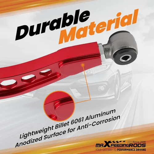 Miniatura 2 de maXpeedingrods Brazos de control superiores traseros para Honda Civic Coupe Sedan Acura CSX-S 2006-2015, Camber ajustable 3°