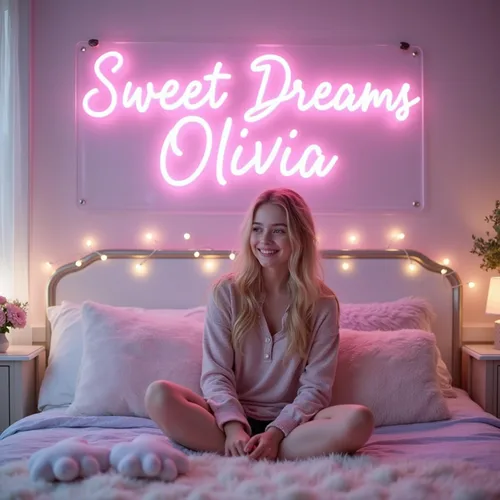 Miniatura 3 de ADVPRO Letreros de neón LED personalizados, personalizables para dormitorio de niña, fiesta de cumpleaños, letrero de luz LED de neón grande Rojo