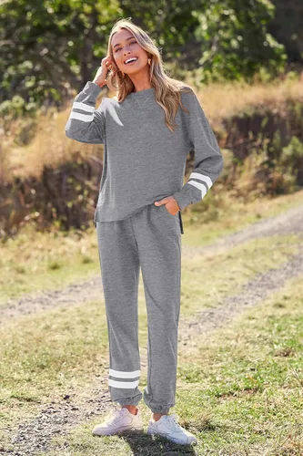 Miniatura 117 de Prettygarden - Conjunto de pijama de dos piezas para mujer, diseño de teñido anudado, sudadera informal de manga larga con pantalones largos, ropa