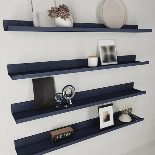 Miniatura 7 de CRE8TIVE Papel tapiz grueso de madera azul marino para despegar y pegar, papel de contacto de grano de madera sintética para armarios, cajones