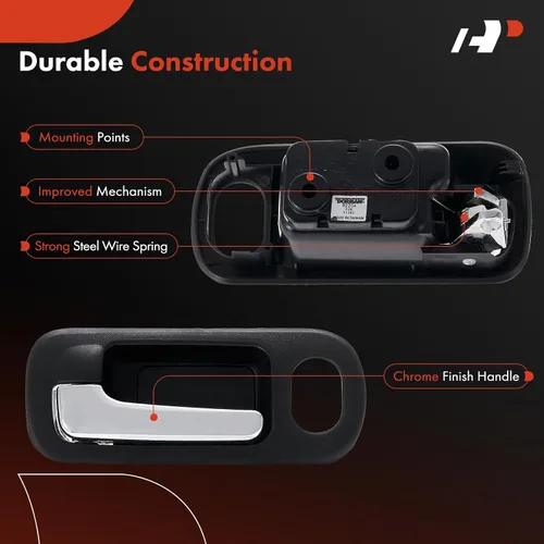 Miniatura 4 de A-Premium Manija de puerta interior delantera izquierda del lado del conductor con orificio de bloqueo compatible con Honda Civic 2002 2003 2004