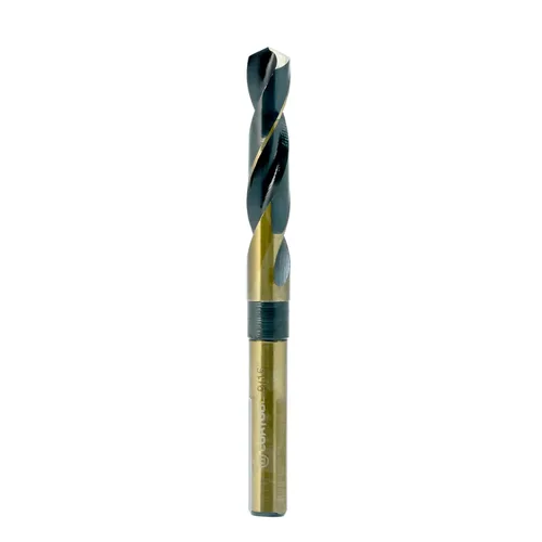 Miniatura 2 de Broca de 13/16 pulgadas Acero de alta velocidad de vástago reducido Broca 13/16 para metal y acero Brocas HSS M2 negro y dorado con vástago