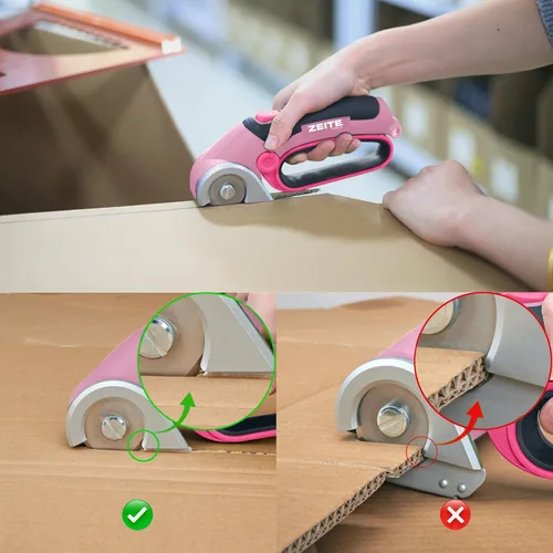 Miniatura 7 de ZEITE Tijeras eléctricas inalámbricas de 4 V con 2 cuchillas, 1 estuche de almacenamiento, 1 cable de carga USB, cortador giratorio para caja