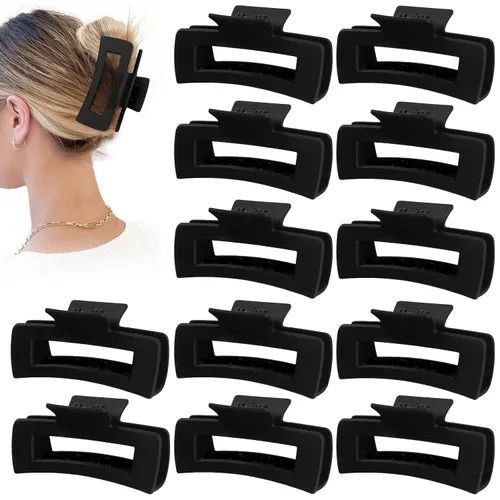 Miniatura 18 de Sisiaipu Accesorios para el cabello grandes de 4.1 pulgadas, 12 pinzas cuadradas grandes para cabello grueso, clips a granel jumbo para mujeres