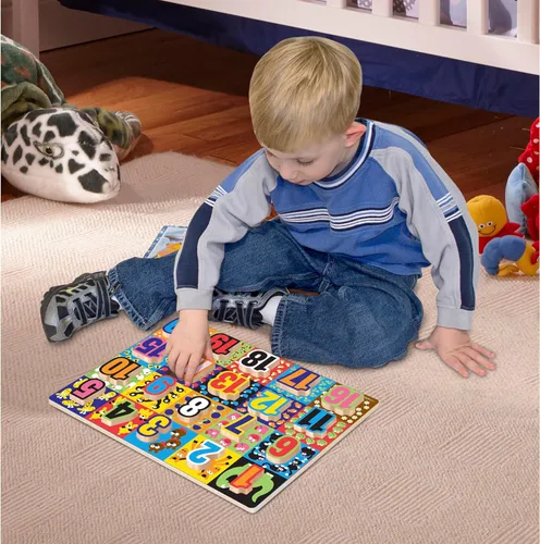Miniatura 2 de Melissa & Doug – Rompecabezas de madera de piezas grandes de números jumbo (20 piezas)
